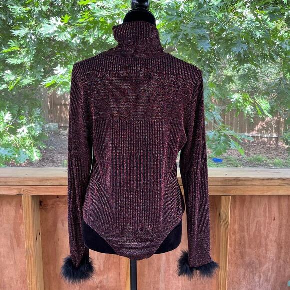 WAYF Besos Metallic Turtleneck Bodysuit Size XL - Picture 6 of 12